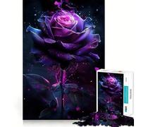 Puzzle da 1000 pezzi con rosa viola per adolescenti, puzzle di memoria, leggero, rilassante, immagine da assemblare, (50x75cm)
