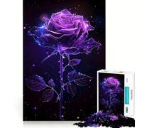 Puzzle da 1000 pezzi con rosa viola per adulti Puzzle che migliora la memoria, ideale per il tempo libero Taglio preciso Regalo perfetto per le vacanze (38x26cm)