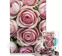 Puzzle da 1000 pezzi con rose rosa in primo piano, ideale per adolescenti, un rompicapo rilassante e di facile comprensione Regalo perfetto (38x26cm)