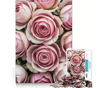 Puzzle da 1000 pezzi con rose rosa in primo piano, ideale per adolescenti, un rompicapo rilassante e di facile comprensione Regalo perfetto (38x52cm)