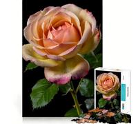 Puzzle da 1000 pezzi con rose rosa in primo piano, ideale per adulti, stimola la logica e la capacità di completare il puzzle con calma, taglio preciso e stile elegante (38x52cm)
