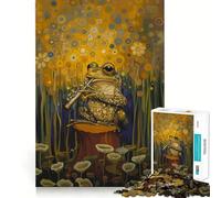 Puzzle da 1000 pezzi con rospo che suona il flauto, per adulti, gioco intelligente antistress, assemblaggio con schema, sorpresa di Natale 38x26cm