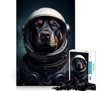 Puzzle da 1000 pezzi con Rottweiler nello spazio per adulti, migliora la memoria, divertimento rilassante, bordi affilati, regalo per le vacanze (50x75cm)