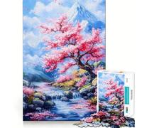 Puzzle da 1000 pezzi con ruscello di montagna e fiori di ciliegio,taglio preciso,divertente gioco di abilità mentale,gioco per il tempo libero,regalo festivo (50x75cm)