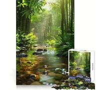 Puzzle da 1000 pezzi con ruscello nella foresta di bambù per adolescenti, ideale per sviluppare capacità analitiche, per il tempo libero consapevole e per le vacanze (38x26cm)