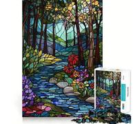 Puzzle da 1000 pezzi con ruscello nella foresta, ideale per adolescenti, un gioco di abilità e attività creative per momenti di condivisione, con taglio di precisione Pezzo da collezione 38x26cm