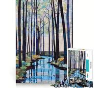 Puzzle da 1000 pezzi con ruscello nella foresta trapuntata, ideale per ragazzi, gioco di logica fine, divertente e rilassante, con bordi puliti, perfetto come decorazione da parete (38x26cm)