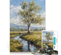 Puzzle da 1000 pezzi con ruscello tranquillo, taglio preciso, divertente sfida mentale, gioco per il tempo libero, compleanno, arte e divertimento (38x26cm)