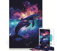 Puzzle da 1000 pezzi con sagoma di balena e galassia per adolescenti stimola la mente,divertente,con taglio di alta precisione,attività rilassante e distensiva (50x75cm)
