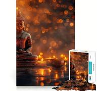 Puzzle da 1000 pezzi con sagoma di Buddha per adulti, gioco di logica, svago a casa, taglio preciso, regalo di cuore 38x52cm