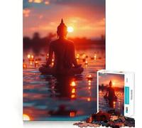 Puzzle da 1000 pezzi con sagoma di Buddha per ragazzi, gioco di logica e svago, bordi arrotondati, regalo speciale 38x26cm