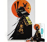 Puzzle da 1000 pezzi con sagoma di guerriero samurai e sole nascente, ideale per adulti Un gioco divertente e creativo da fare insieme Taglio preciso e decorativo (50x75cm)