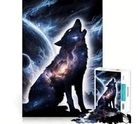 Puzzle da 1000 pezzi con sagoma di lupo ululante,gioco cognitivo divertente,struttura a incastro precisa,attività di condivisione per i propri cari (50x75cm)