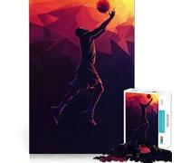 Puzzle da 1000 pezzi con sagoma di pallone da basket,taglio preciso,gioco creativo per stimolare la mente,facile da giocare,decorazione natalizia (38x26cm)
