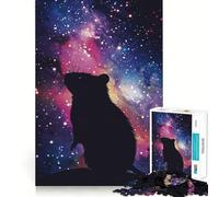 Puzzle da 1000 pezzi con sagoma di topo e galassia, ideale per adulti, per allenare la mente, rilassante e con immagini da assemblare (38x26cm)