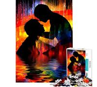 Puzzle da 1000 pezzi con sagome di adolescenti in un arcobaleno acquatico Divertimento a casa attività per tutta la famiglia gioco per migliorare la memoria adatto a partire dai 14 anni 38x52cm