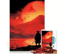 Puzzle da 1000 pezzi con samurai al tramonto giapponese per ragazzi, ideale per migliorare la memoria, per un relax informale, con bordi precisi e un regalo elegante (50x75cm)