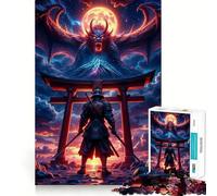 Puzzle da 1000 pezzi con Samurai e Drago Demone per adolescenti, giocattolo stimolante per l'intelletto, relax mentale, taglio di qualità, regalo per le vacanze (38x52cm)