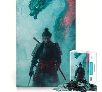 Puzzle da 1000 pezzi con Samurai e Drago per Adolescenti, gioco di logica, divertimento in casa, bordo premium, regalo memorabile (38x52cm)