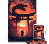 Puzzle da 1000 pezzi con Samurai e Porta del Drago per adolescenti, gioco di logica stimolante, rilassante, con bordi chiari, regalo elegante (50x75cm)