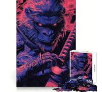 Puzzle da 1000 pezzi con samurai, scimmie e gorilla, ideale per adulti, per migliorare la memoria, per un piacevole svago, un'attività di assemblaggio e collezione artistica (38x52cm)