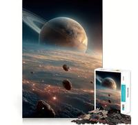 Puzzle da 1000 pezzi con Saturno e asteroidi nello spazio per adulti e ragazzi ideale per stimolare la creatività alleviare lo stress e creare un'atmosfera rilassante perfetto come regalo