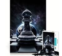 Puzzle da 1000 pezzi con scacchi e personaggi dell'universo,taglio preciso,gioco di abilità mentale,gioco facile da giocare,regalo di Natale (38x52cm)