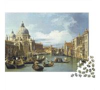 Puzzle da 1000 pezzi con scena dei canali di Venezia, Basilica di Venezia e Gondola, gioco educativo per adulti, decorazione per la casa, difficile e stimolante, regalo di compleanno. 70x50cm/1000pcs