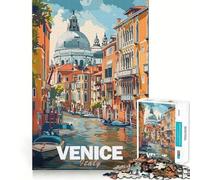 Puzzle da 1000 pezzi con scena dei canali di Venezia,ideale per ragazzi,gioco stimolante per la mente,montaggio sicuro e stabile,attività divertente per tutta la famiglia (38x52cm)
