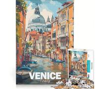 Puzzle da 1000 pezzi con scena del canale di Venezia gioco rompicapo sfida impegnativa ideale come regalo per tutta la famiglia 38x26cm