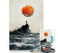 Puzzle da 1000 pezzi con scena del sole e dell'oceano per adolescenti, gioco per l'esercizio mentale, relax, design, assemblaggio, lista dei desideri di Babbo Natale 38x52cm