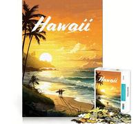 Puzzle da 1000 pezzi con scena del tramonto alle Hawaii,gioco di incastro,regalo intelligente per il relax,decorazione natalizia (50x75cm)