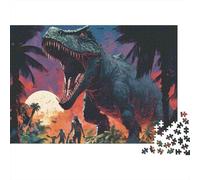 Puzzle da 1000 pezzi con scena della giungla e dinosauri, mostro T-Rex gigante, gioco educativo per adulti, decorazione per la casa, sfida ad alta difficoltà, regalo di compleanno, 52x38 cm.