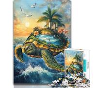 Puzzle da 1000 pezzi con scena dell'isola delle tartarughe, 1000 pezzi per adulti e adolescenti, fai da te, moderno, arte murale, arredamento per la casa, 26x38cm