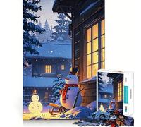 Puzzle da 1000 pezzi con scena di baita invernale e pupazzi di neve per adulti Allena e stimola il gioco I pezzi si incastrano perfettamente,senza perdersi alleviare lo stress