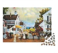 Puzzle da 1000 pezzi con scena di città vintage, matrimonio in un villaggio, per adulti dai 12 anni in su, gioco educativo, decorazione per la casa, difficile, stimolante, per compleanni, 70x50 cm