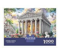 Puzzle da 1000 pezzi con scena di giardino di rose fantasy, rovine di templi classici, giochi educativi per adulti, decorazioni per la casa, sfida ad alta difficoltà di compleanno, 38x26 cm