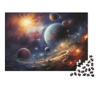 Puzzle da 1000 pezzi con scena di pianeti cosmici. Spazio cosmico e pianeti per adulti. Giochi educativi. Bellissima decorazione. Difficile e stimolante. Regalo di compleanno. 70x50 cm/1000 pezzi.