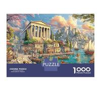 Puzzle da 1000 pezzi con scena di porto antico, rovine di templi greci antichi per adulti, giochi educativi, bellissime decorazioni, alta difficoltà, regali di compleanno per uomini e donne, 38x26 cm