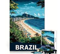 Puzzle da 1000 pezzi con scena di spiaggia brasiliana per ragazzi, ideale per sviluppare la memoria, per un'attività ricreativa leggera, con bordi nitidi e come regalo stagionale (38x52cm)