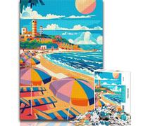Puzzle da 1000 pezzi con scena di spiaggia di Rimini per adolescenti, giochi divertenti per famiglie, ideale come regalo per tutta la famiglia, 38x26cm