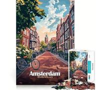 Puzzle da 1000 pezzi con scena di strada di Amsterdam per adulti,gioco di logica e allenamento mentale,incastro perfetto,attività per rafforzare i legami affettivi (50x75cm)