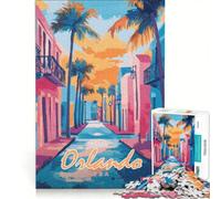 Puzzle da 1000 pezzi con scena di strada di Orlando giocattolo educativo gara di velocità manuale con pezzi di forma casuale completamente ad incastro 50x75cm
