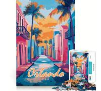 Puzzle da 1000 pezzi con scena di strada di Orlando per adulti, un rompicapo che stimola la mente e permette di assemblare le immagini con calma Regalo perfetto (38x52cm)
