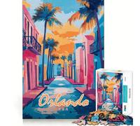 Puzzle da 1000 pezzi con scena di strada di Orlando per ragazzi, gioco intelligente per tutta la famiglia, da assemblare, con motivo di Babbo Natale (50x75cm)