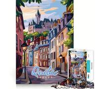 Puzzle da 1000 pezzi con scena di strada di Quebec City per adulti, gioco intelligente da assemblare insieme, divertente idea regalo stagionale (38x52cm)