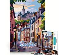 Puzzle da 1000 pezzi con scena di strada di Quebec City per ragazzi, gioco rilassante con bordi netti, idea regalo di alta qualità (50x75cm)