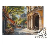 Puzzle da 1000 pezzi con scena di strada europea. Incantevole scena di strada europea per adulti. Gioco educativo. Bellissima decorazione. Difficile e stimolante. Regalo di compleanno. 70x50 cm.