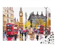 Puzzle da 1000 pezzi con scena di strada londinese, Big Ben e strada piovosa, per adulti, giochi educativi, bellissima decorazione, sfida di alta difficoltà, regalo di compleanno. 52x38cm/1000pcs