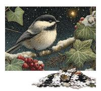 Puzzle da 1000 pezzi con scena di uccelli nel paese delle meraviglie invernali, puzzle quadrati per adulti e puzzle in legno, giocattoli per la decorazione della casa, 1000 pezzi (75x50 cm)